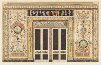 Ontwerp voor een salon de musique (Ontwerp voor een Muurverhoging in een Muziekkamer) door Francois Joseph Belanger